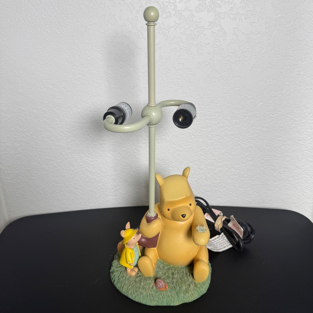 Disney Store Winnie the Pooh Table Lamp Kids OS Yellow Piglet Rainy Day Figural